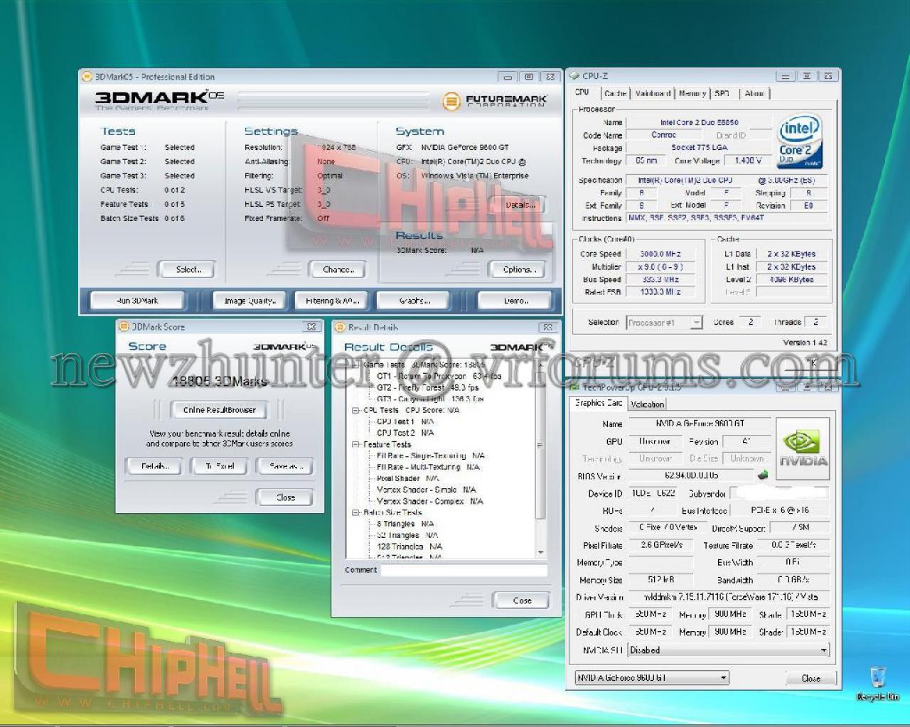 [29/01/2008] Gefore 9600 GT: Benchmark mit 3DMark05 - weitere Benchmarks in der Galerie(Bild: Chiphell)