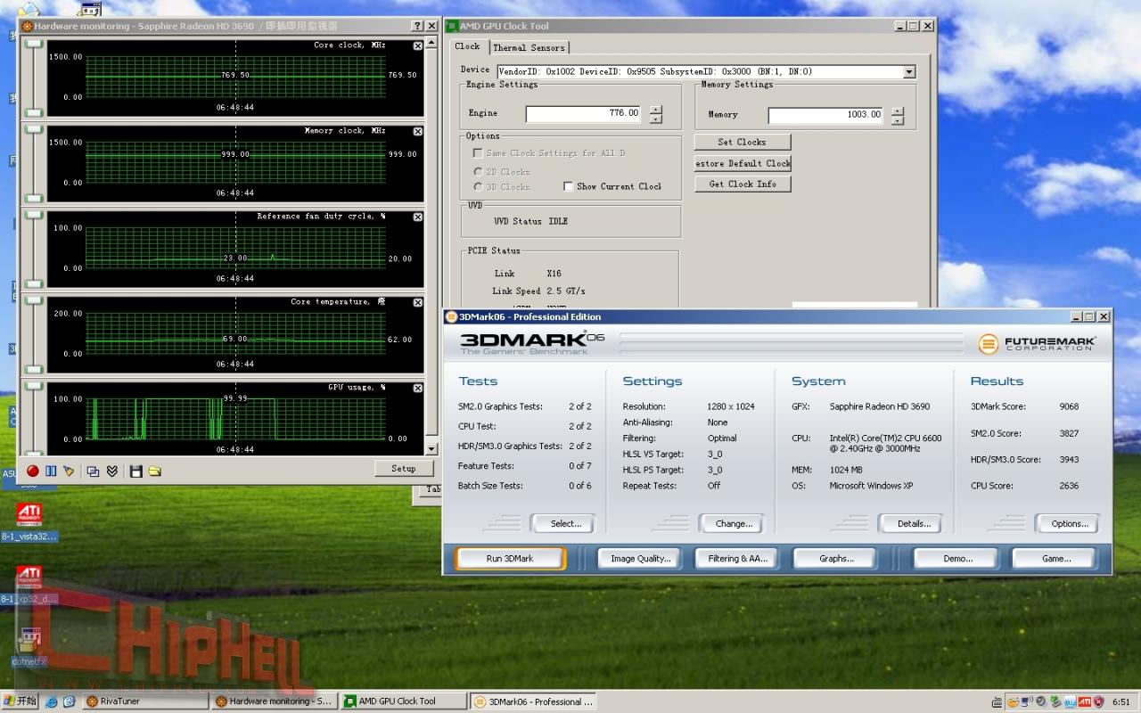[24/01/2008] Sapphire Radeon HD3690: Gebencht mit 3DMark06 (Bild: Chiphell)