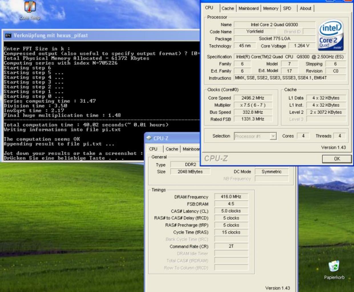 [13/01/2008] Q9300: Erste Benchmarks mit dem Standardtakt