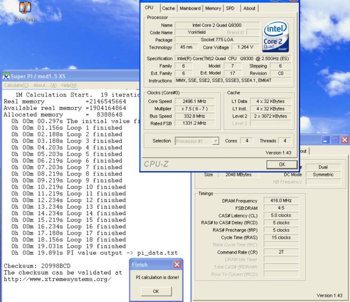 [13/01/2008] Q9300: Erste Benchmarks mit dem Standardtakt