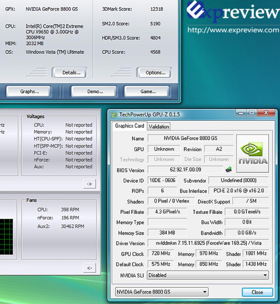 [23/01/2008] Geforce 8800 GS 384 MiByte im OC-Test (Bild: Expreview.com)