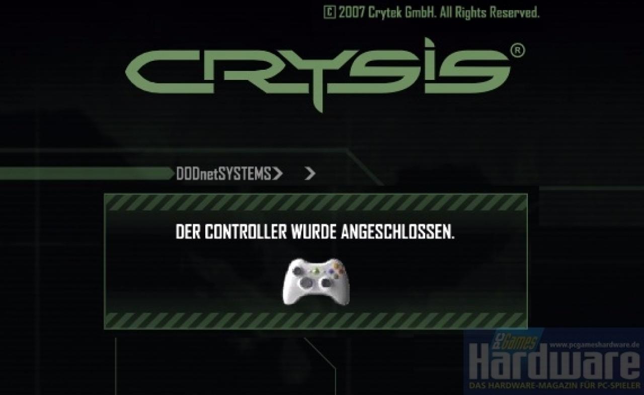 [15/01/2008] Crysis: Der Xbox-360-Controller wird beim Start des Spiels erkannt (Bild: PCGH)