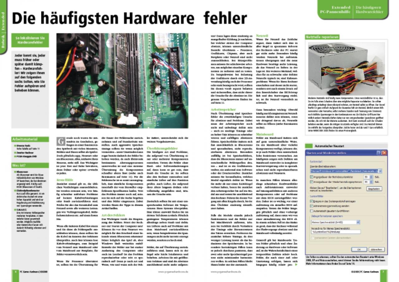 [29/01/2008] Die häufigsten Fehler und ihre Ursachen (Bild: PCGH)