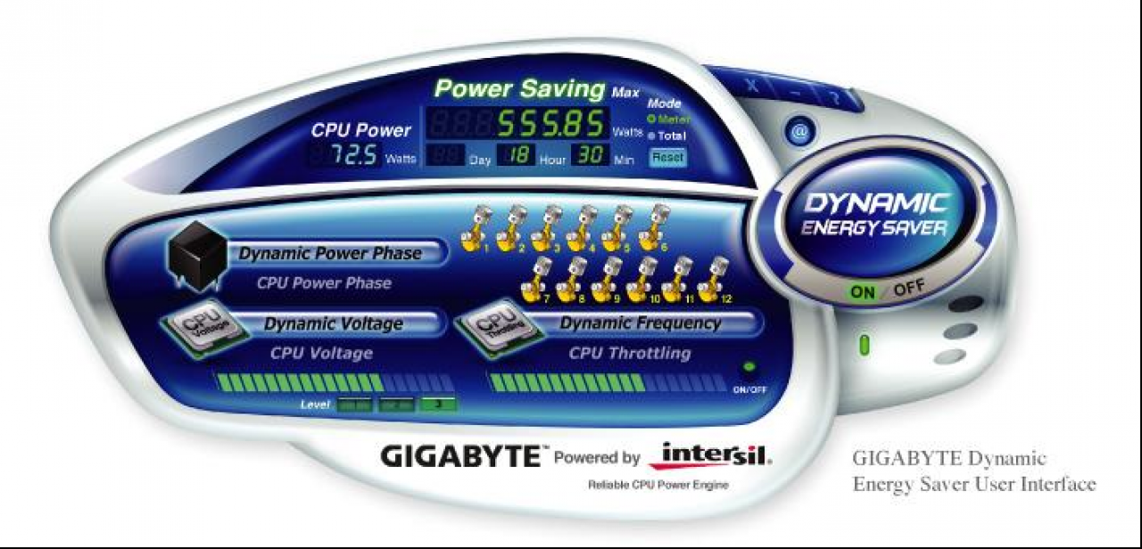 [16/01/2008] Dynamic Energy Saver - Benutzeroberfläche (Bild: www.gigabyte.co.nz)