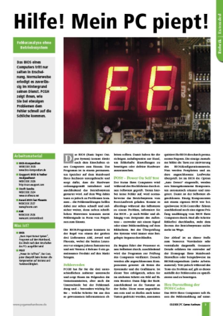 [29/01/2008] Wenn das Betriebssystem nicht mehr startet und der PC nur noch piept. (Bild: PCGH)