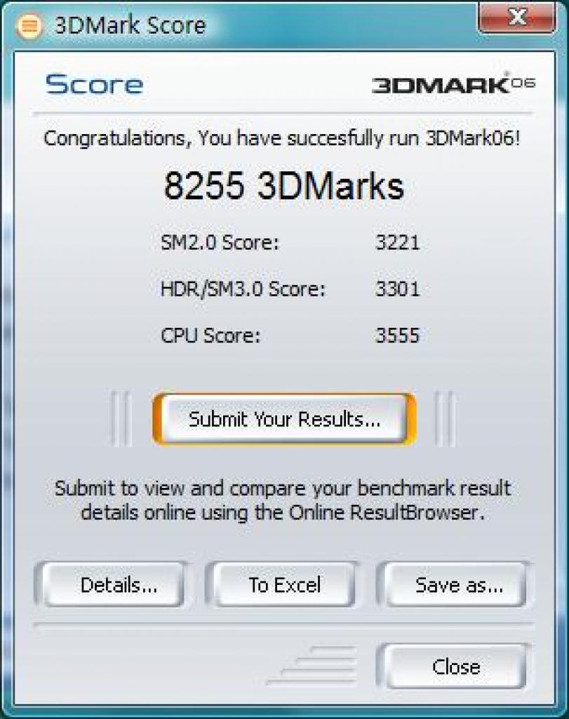[17/01/2008] Im synthetischen Benchmark 3DMark06 erzielt die Radeon HD3690 eine Score von 8.255 3DMarks (itocp.com)