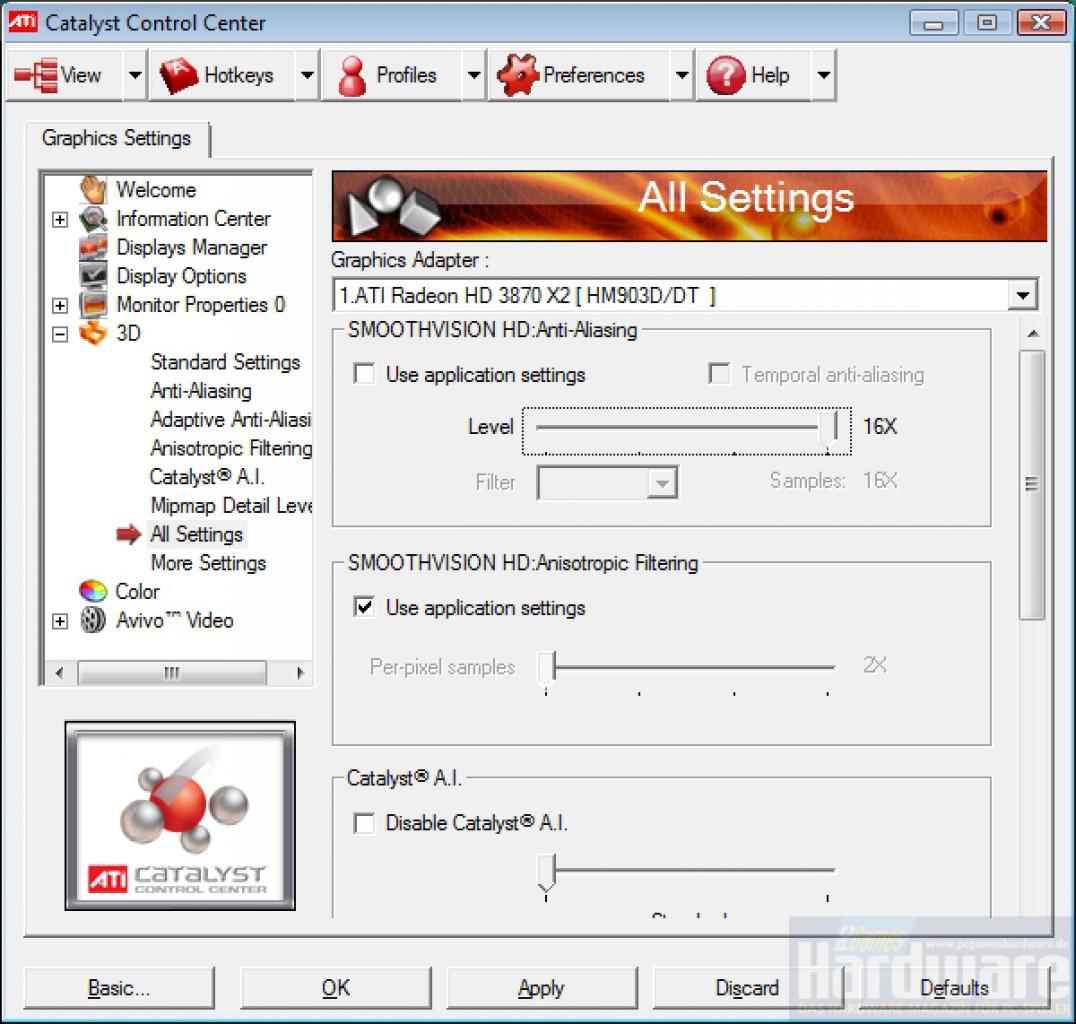 [27/01/2008] Radeon HD3870 X2: Der Catalyst-Treiber versteckt noch einen kommenden 16x-FSAA-Modus (Bild: PCGH)