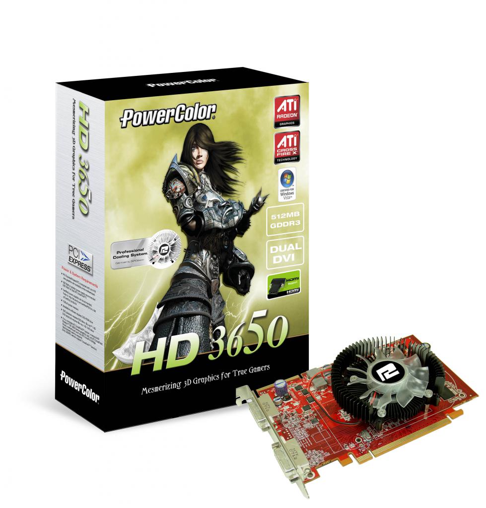 [23/01/2008] Powercolor Radeon HD3650: 512 MiByte DDR2 (Bild: Powercolor)