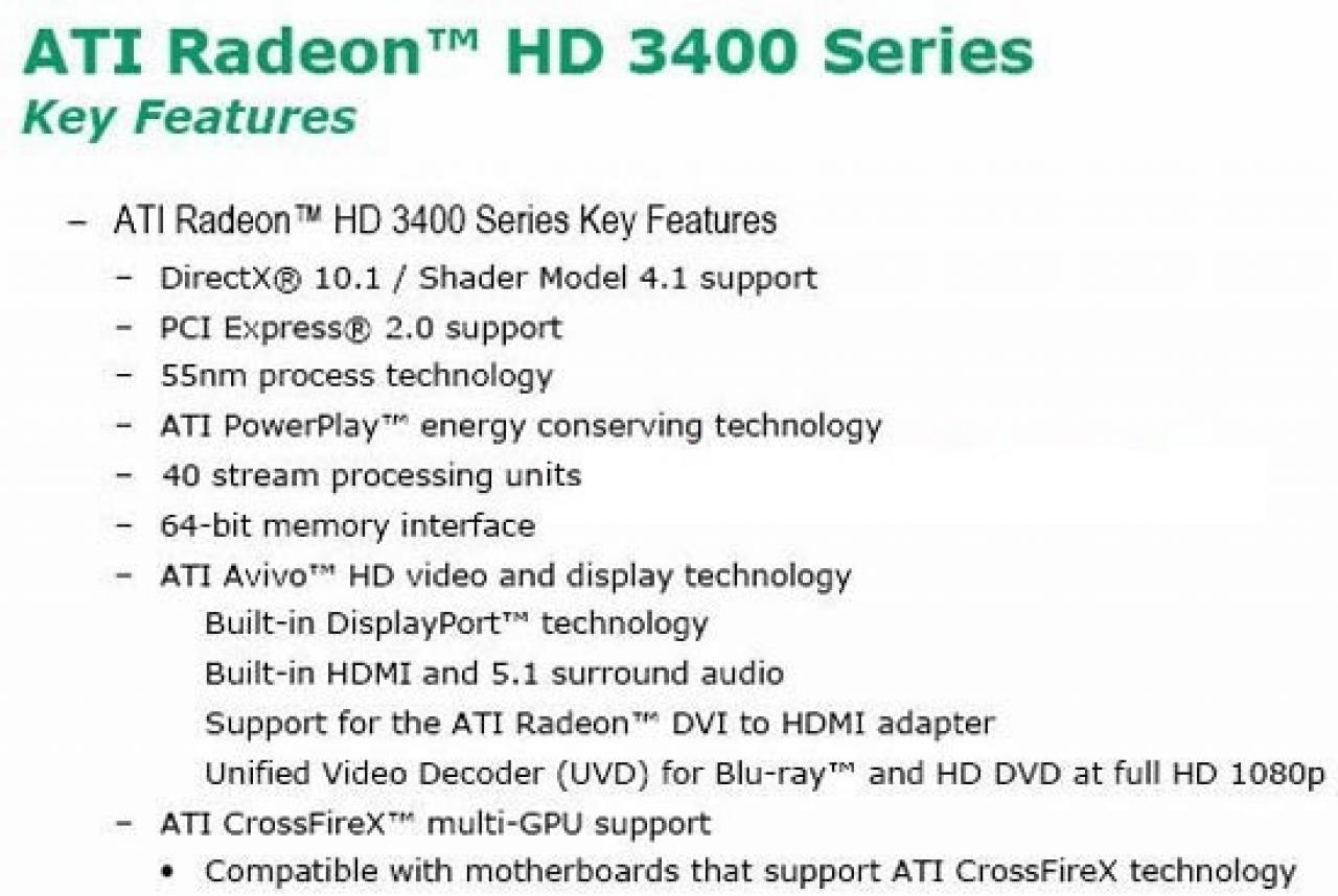 [15/01/2008] Radeon HD3450: Die Features (Bild: Expreview)