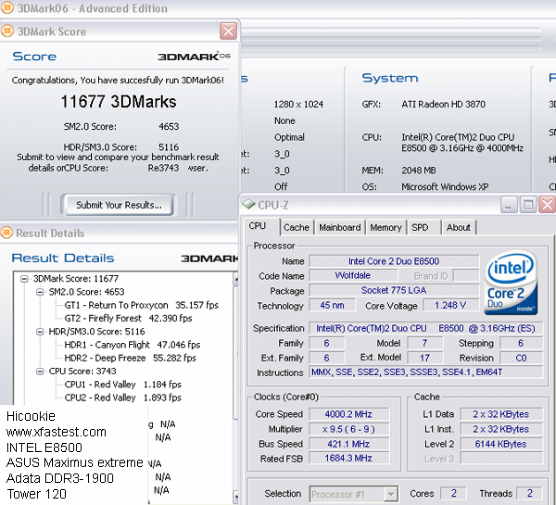 [07/01/2008] 3DMark06-Score (E8500@ 4 Gigahertz)