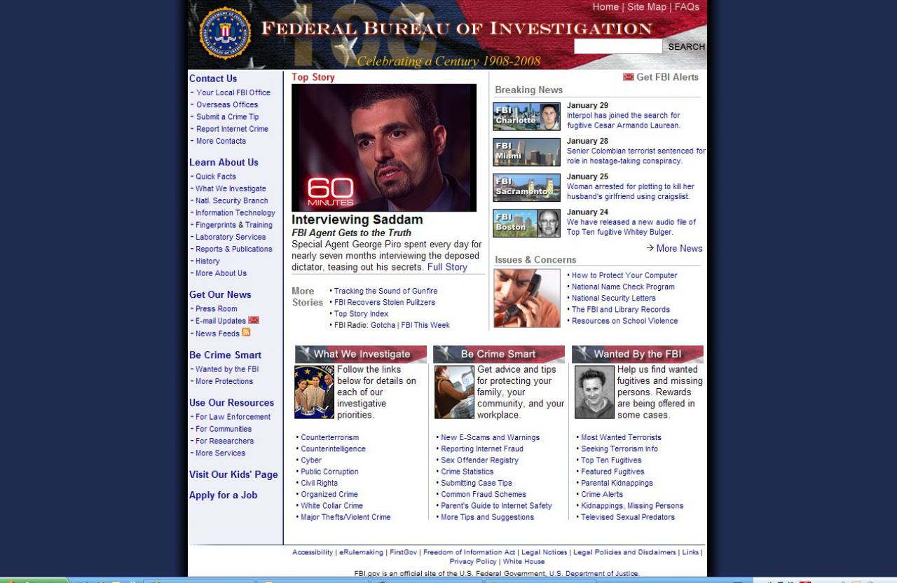 [29/01/2008] FBI anno 2008