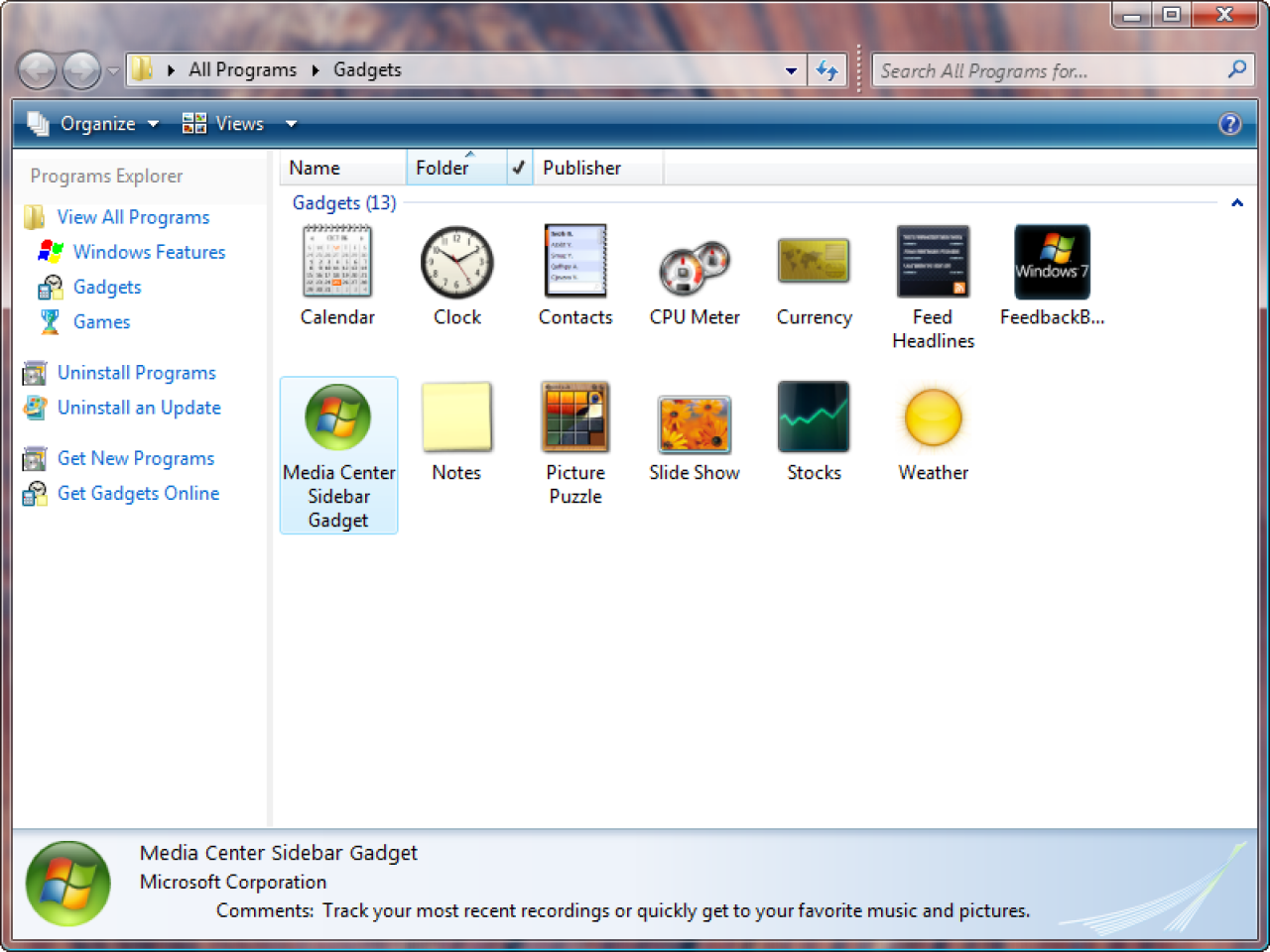[30/01/2008] Windows 7: Die Gadgets (Bild: thinknext)