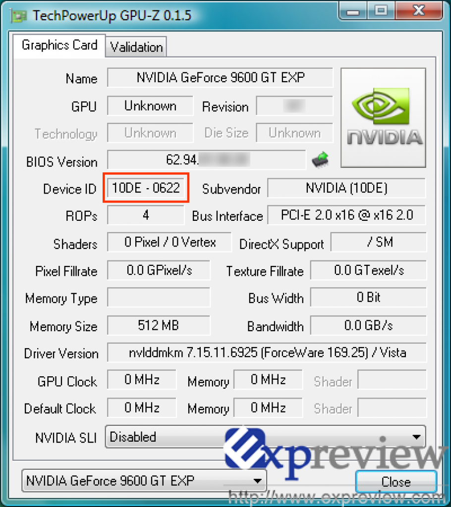[10/01/2008] Geforce 9600 GT: GPU-Z-Shot von den (noch spärlichen) Daten der 9600 GT