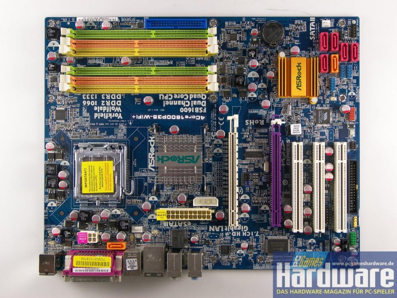 [17/01/2008] Asrock 4Core1600P35-WiFi+: Auf einen Blick (Bild: PCGH)