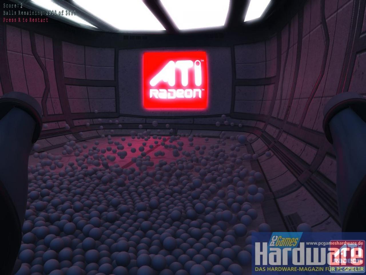 [17/01/2008] AMD Ping-Pong-Demo: Global Illumination (hier: an!) soll Vorteile von Direct X 10.1 zeigen (Bild: PCGH)