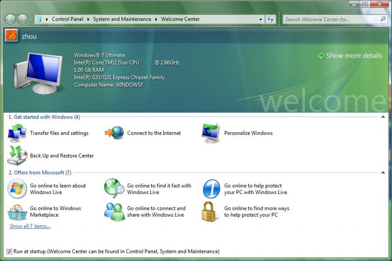 [24/01/2008] Windows 7: Die ersten Bilder sind im Netz (Bild: thinknext)