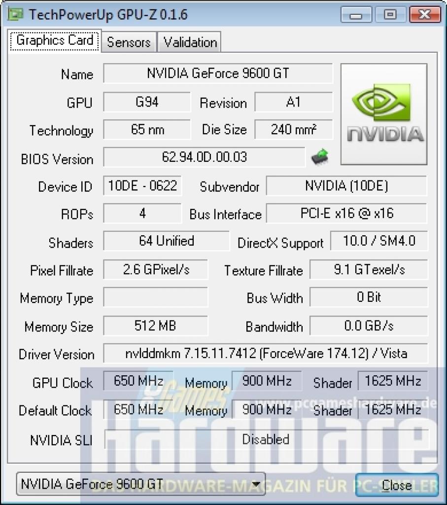 [21/02/2008] Geforce 9600 GT Review: Die wichtigsten Informationen zum Chip auf einen Blick (Bild: PCGH)