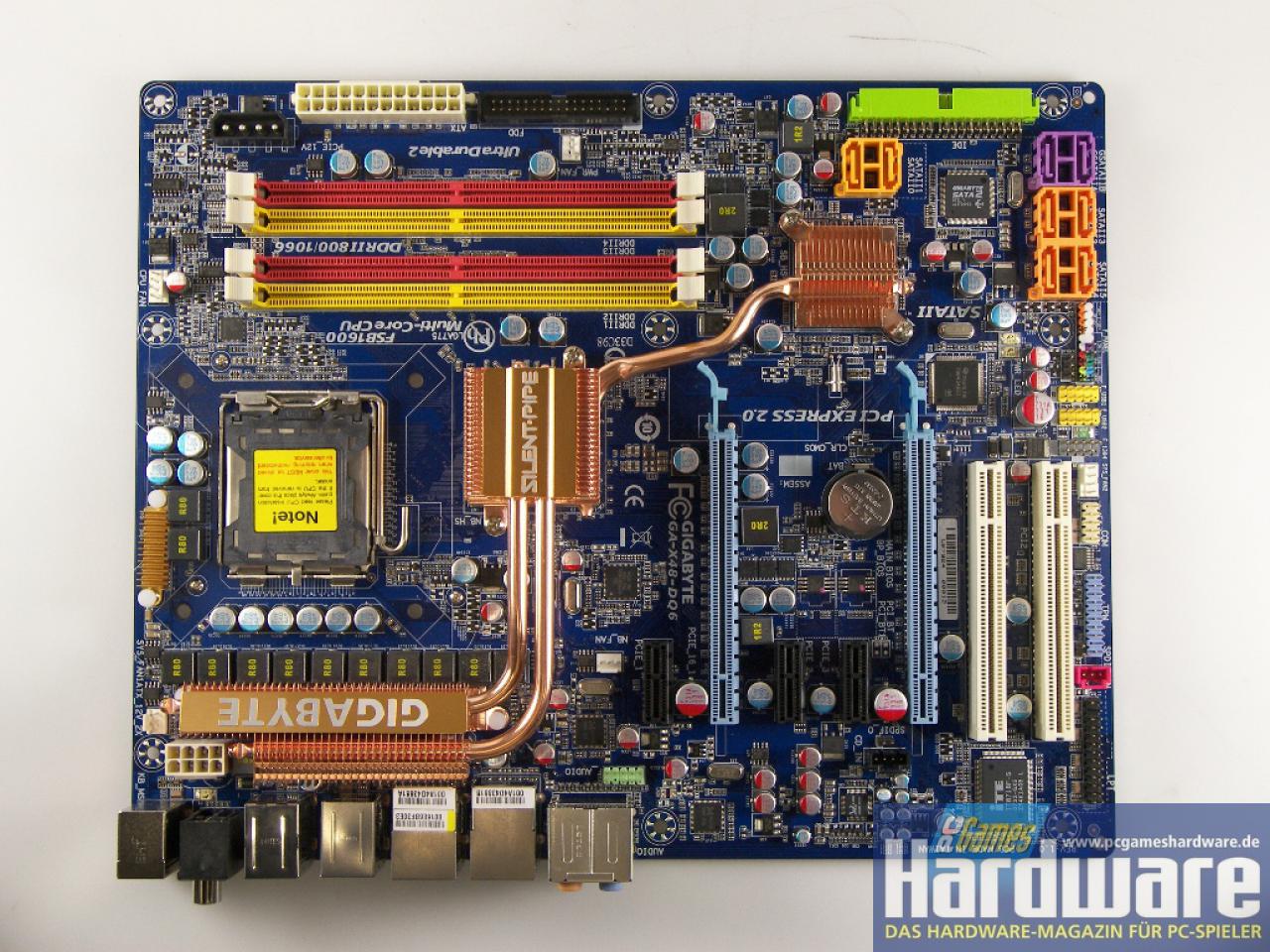 [07/02/2008] X48: Gigabyte X48-DQ6 (Bild: PCGH)