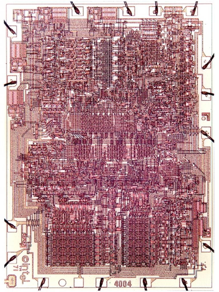 [05/02/2008] Wenn es um Prozessoren geht, fällt immer auch der Name Intel. Die Kalifornier können auf eine erfolgreiche Geschichte zurückblicken und sind am längsten im x86-Geschäft. Mit dem schärfsten Konkurrenten AMD liefert man sich von Generation zu Generation einen Schlagabtausch um die Leistungskrone. Bild: Intel 4004