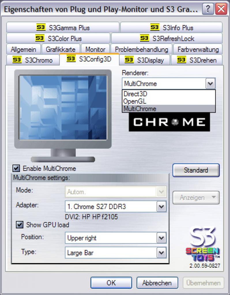 [06/02/2008] Das S3-Treiberpanel (Bild: PCGH)