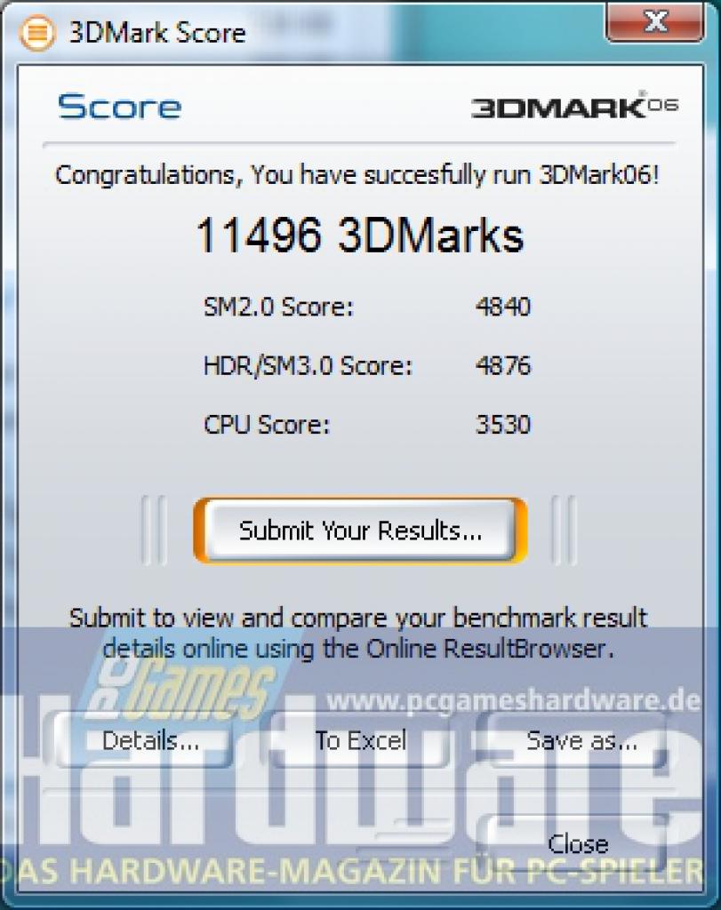 [20/02/2008] Details des 3DMark 06-Ergebnisses