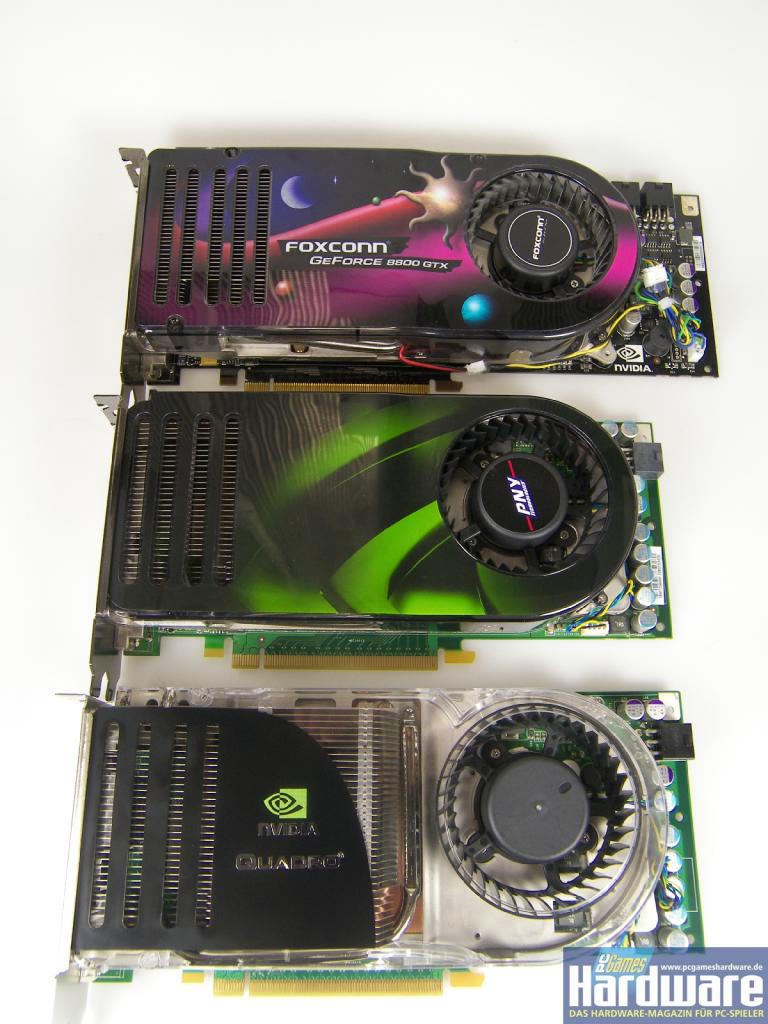 [22/02/2008] Quadro FX 4600 vs. Geforce 8800 GTX und 8800 GTS/640: Die GTX überragt alle. (Bild: PCGH)