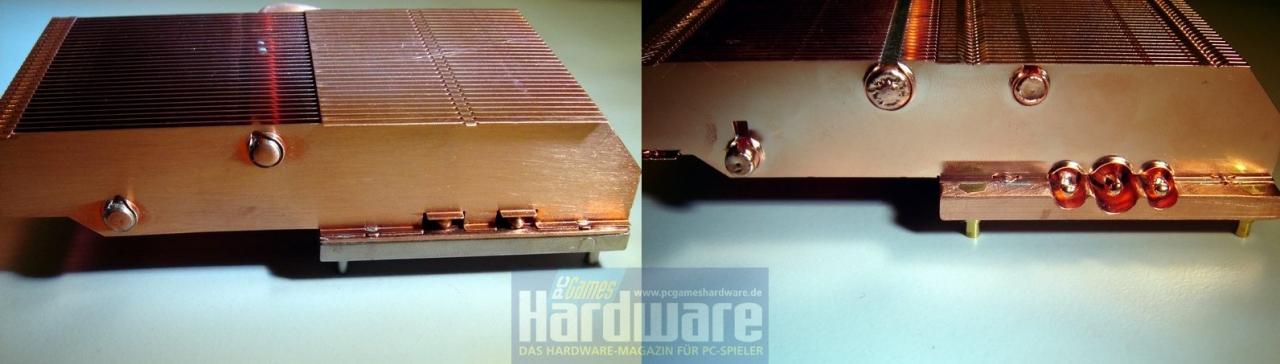 [01/02/2008] PCGH HD2900-Kühlertest: Direktvergleich der Heatpipes (Bild: PCGH)