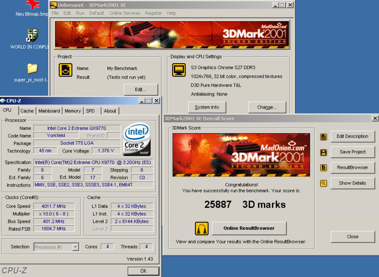 [28/02/2008] 3DMark2001SE mit einer Chrome S27 (Bild: PCGH)