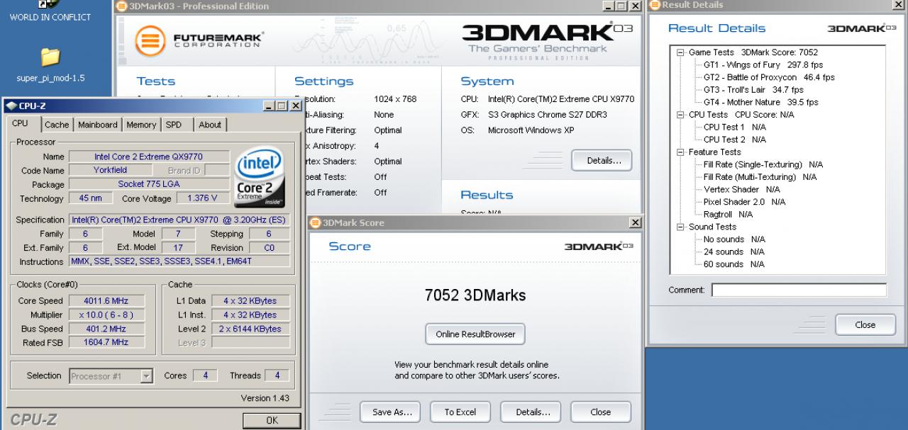 [28/02/2008] 3DMark03 mit einer Chrome S27 (Bild: PCGH)