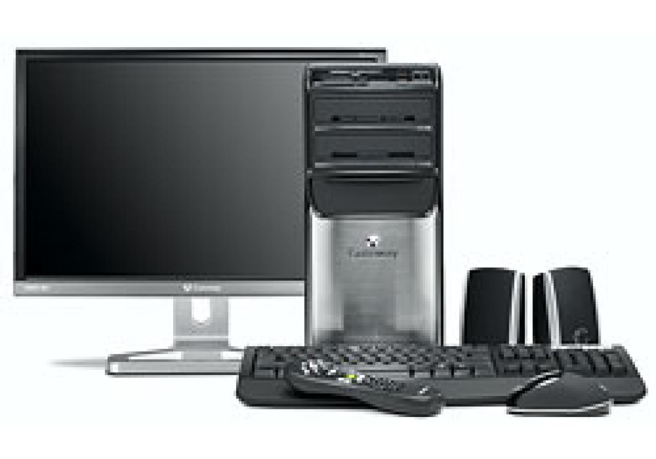 [01/02/2008] Der Gateway GM5664 soll sich an Spieler wenden, auch ein TV-Tuner samt Fernbedinung ist im Lieferumfang enthalten (Bild: Gateway.com)