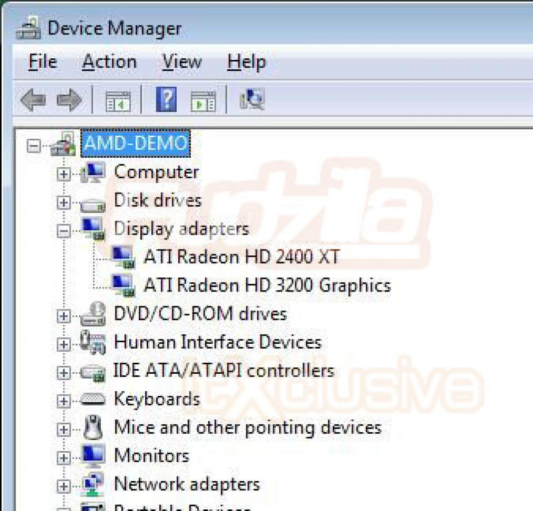 [17/02/2008] Hybrid-Crossfire bestehend aus einer Radeon HD2400 XT und der IGP-Radeon HD3200 (Bild: Fudzilla.com)