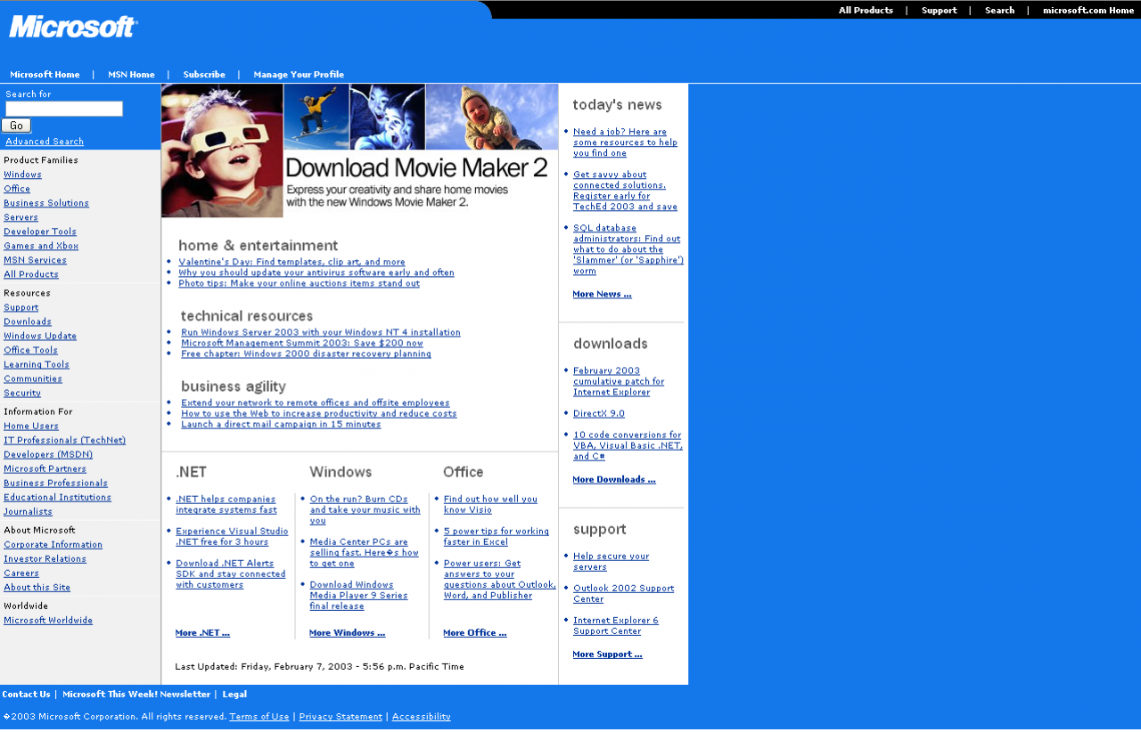 [13/02/2008] Microsoft.com: Stand 2003