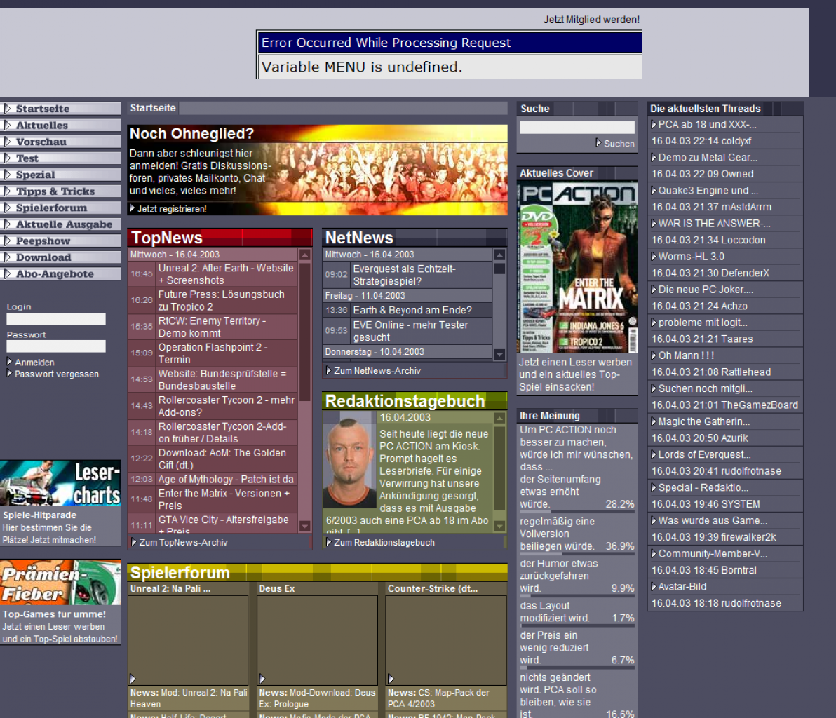 [13/02/2008] PCAction.de: Stand 2003