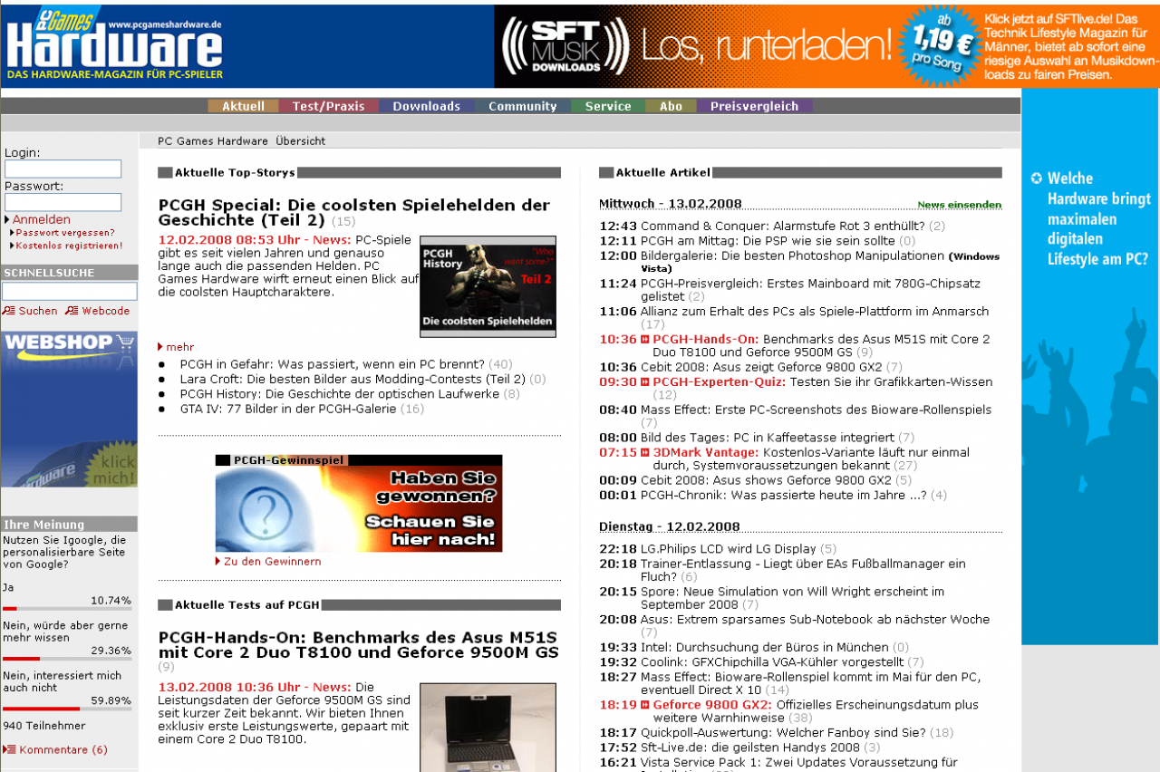 [13/02/2008] PCGameshardware.de: Stand 2008