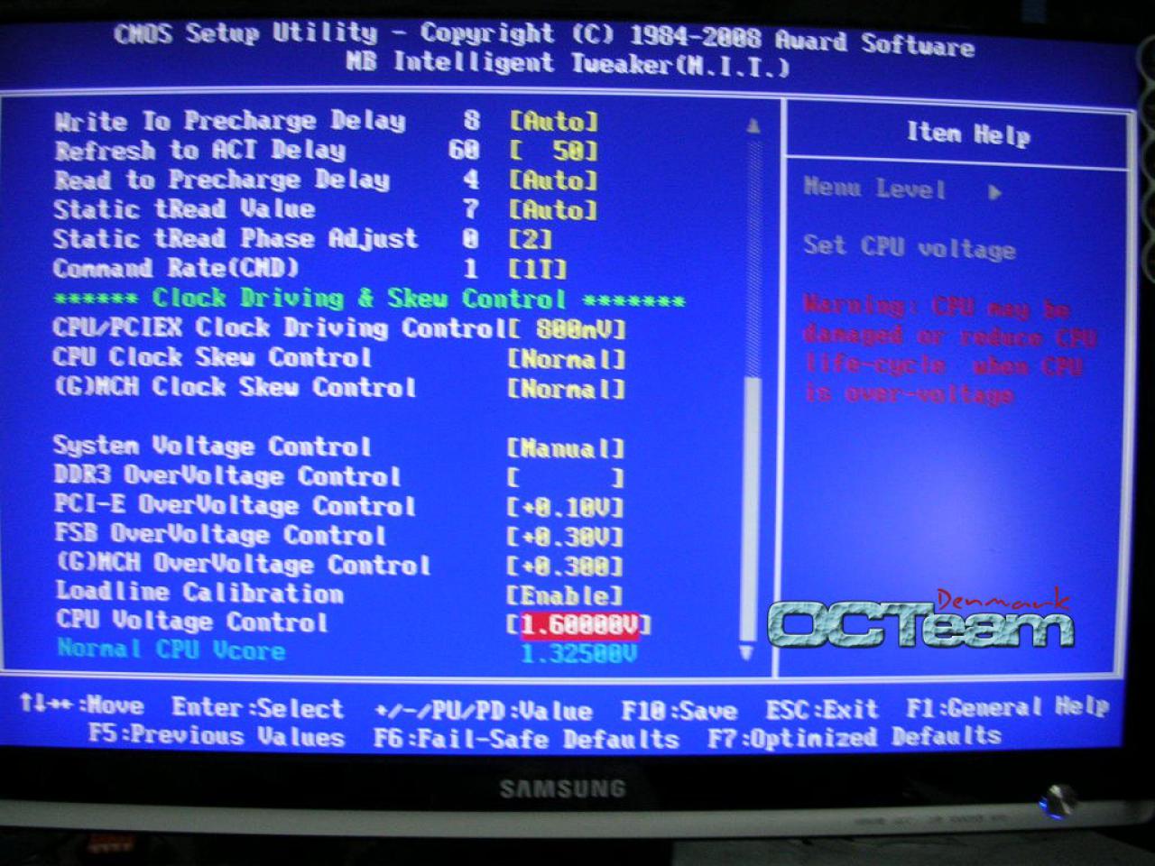 [08/03/2008] Gigabyte GA-X48T-DQ6: Eine kurze Expansion ins das Bios-Menü (Bild: octeamdenmark.com)