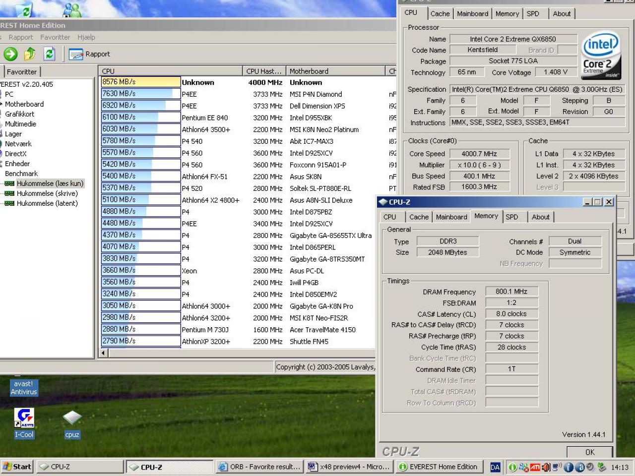 [08/03/2008] Gigabyte GA-X48T-DQ6: Die Platine im Everest-Ultimate-Benchmark (Bild: octeamdenmark.com)