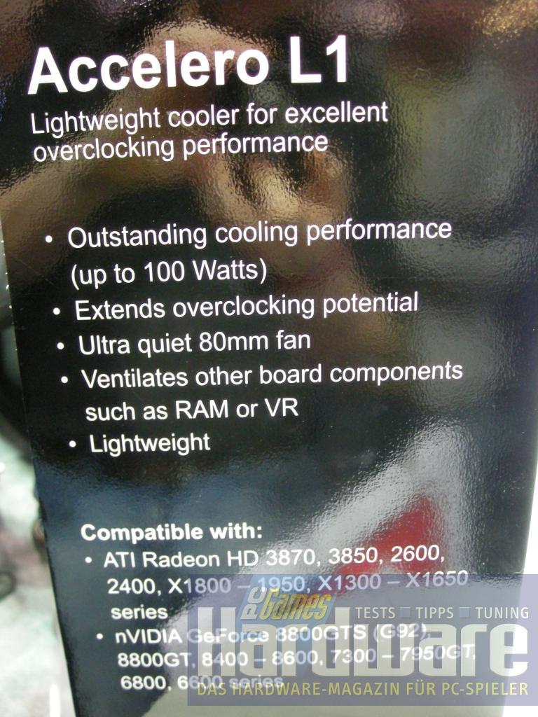 [10/03/2008] Arctic Cooling: Die technischen Eckdaten des Accelero L1 (Bild: PCGH)