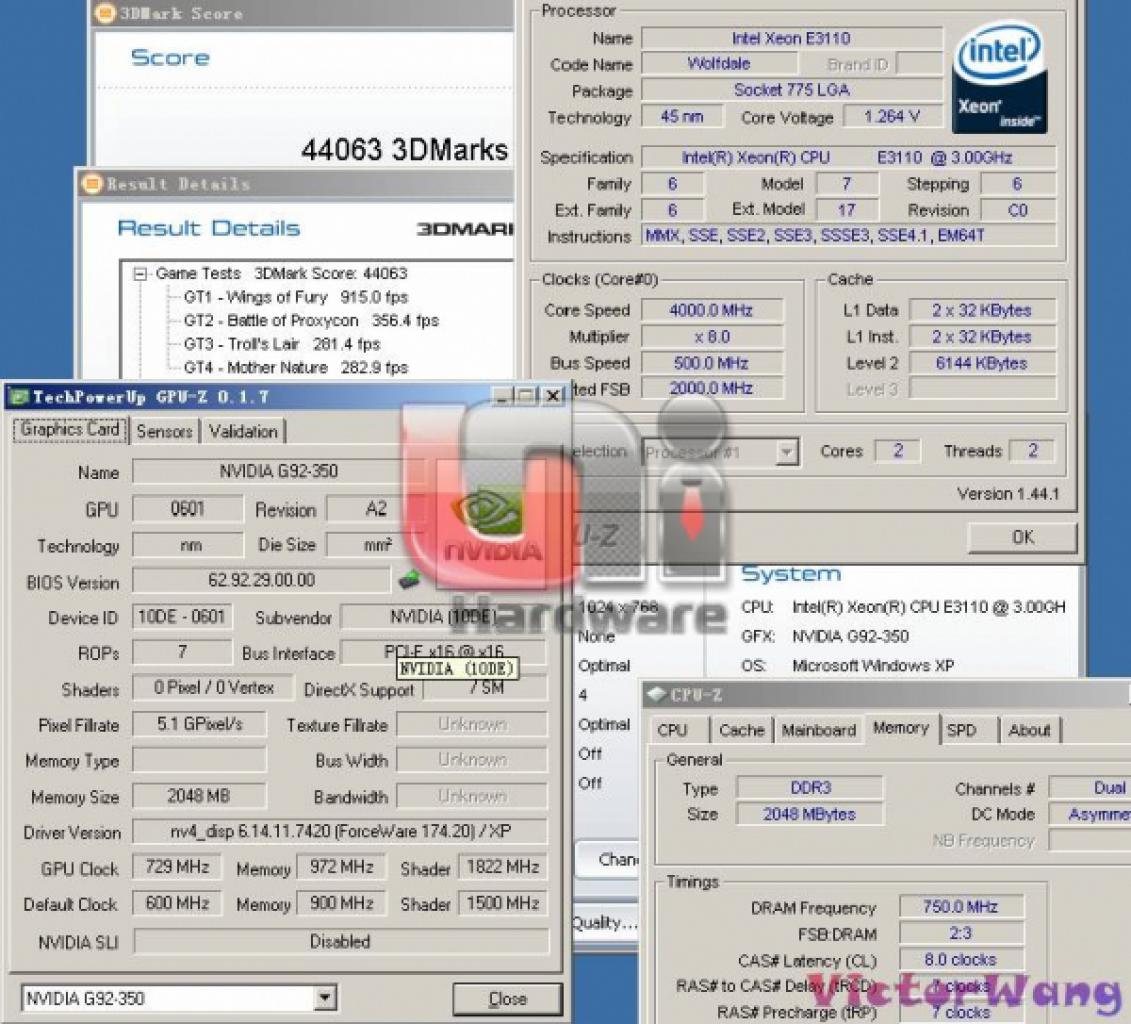 [11/03/2008] Nvidia: Dank der unausgereiften Treiber erreicht eine Geforce 9800 GTS in der 2-GiByte-Variante, deutlich mehr Punkte im 3DMark03 als eine auf 864/1.323/2.160 (GPU/Speicher/Shader) übertaktete Geforce 9800 GTX (Bild: unihw.com)