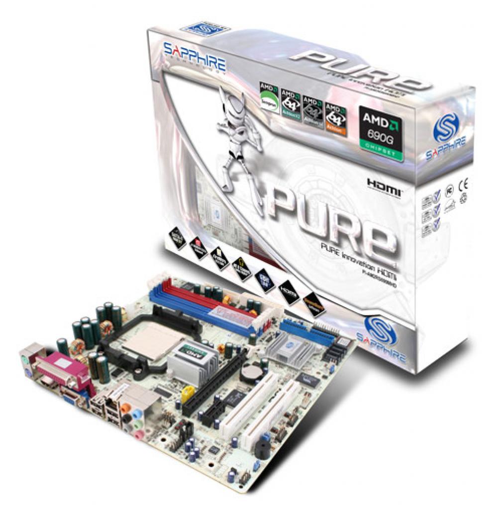 [01/03/2008] Seltener Anblick: ein weißes PCB. Zu sehen ein Micro-ATX-Mainboard von Sapphire