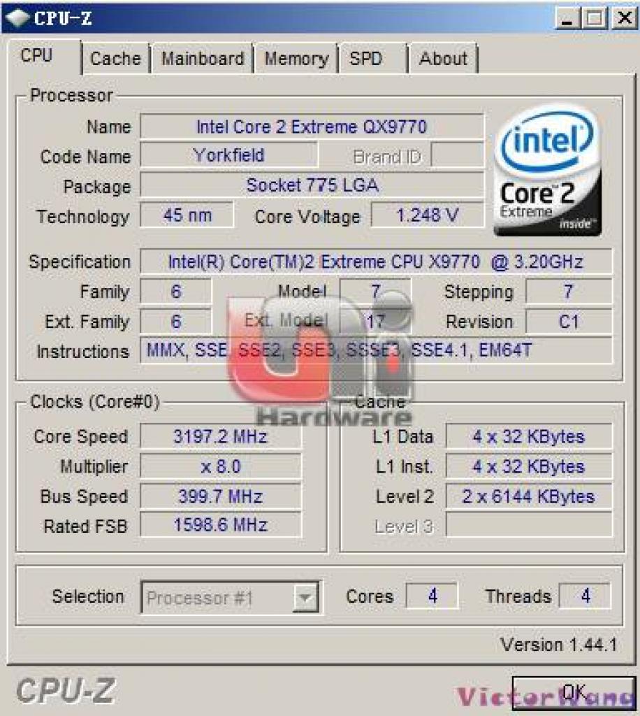 [25/03/2008] Intel QX9770 C1: Neues Stepping im Test (Bild: unihw.com)