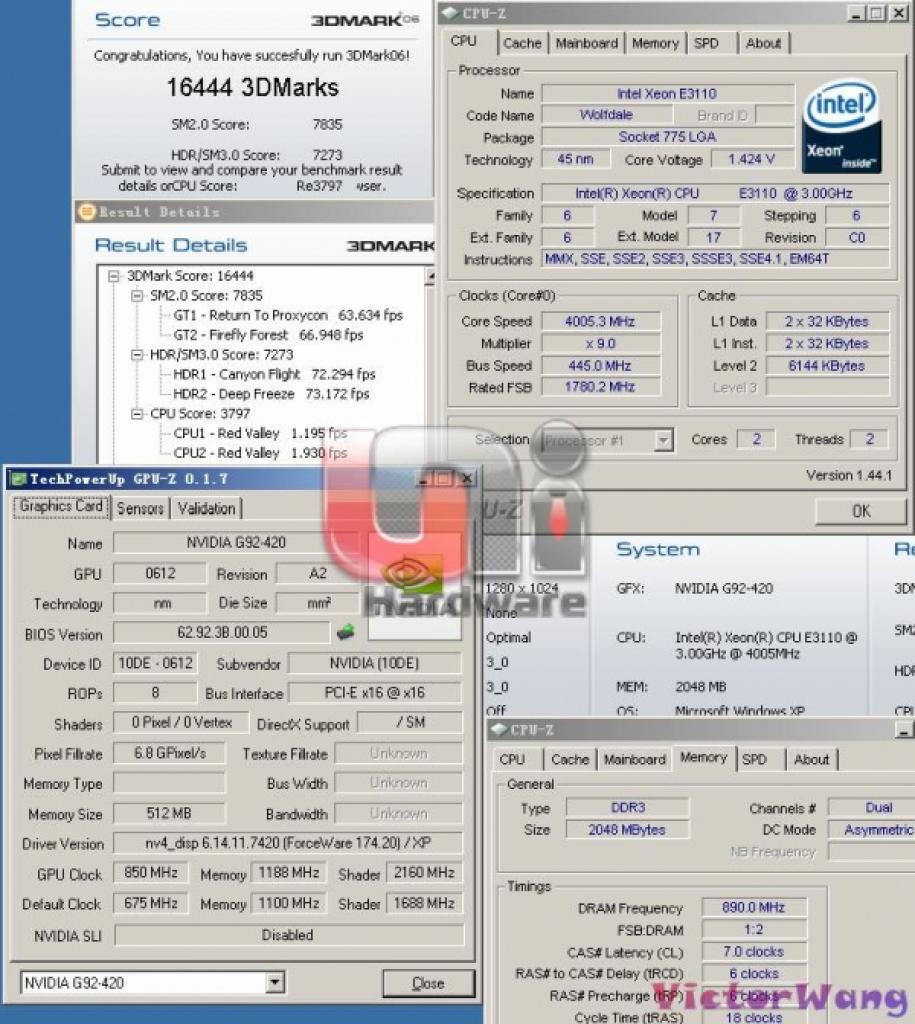 [10/03/2008] 3DMark06 Geforce 9800 GTX im Test (Bild: unihw.com)