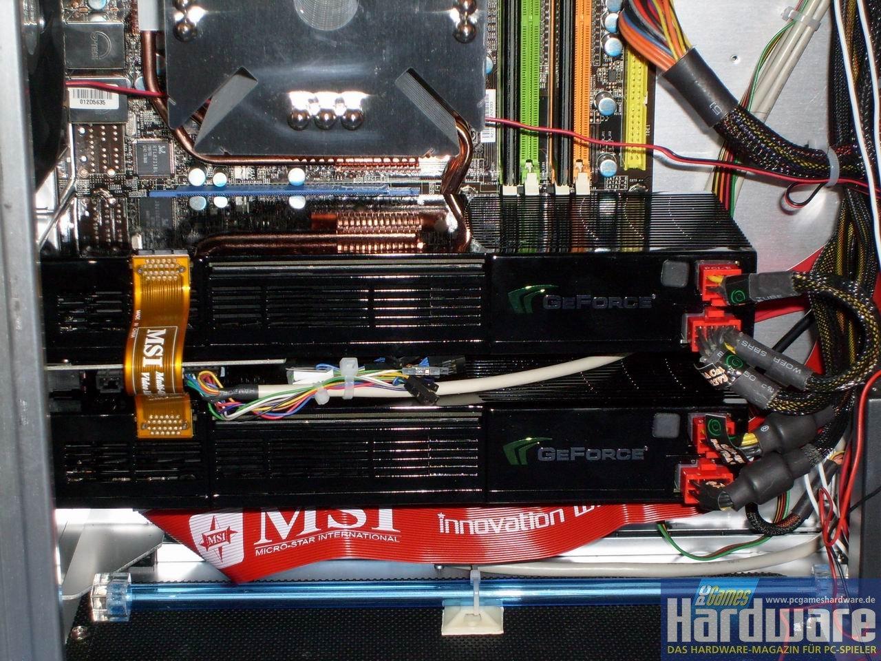 [07/03/2008] Bild eines Systems mit 9800 GX2 SLI