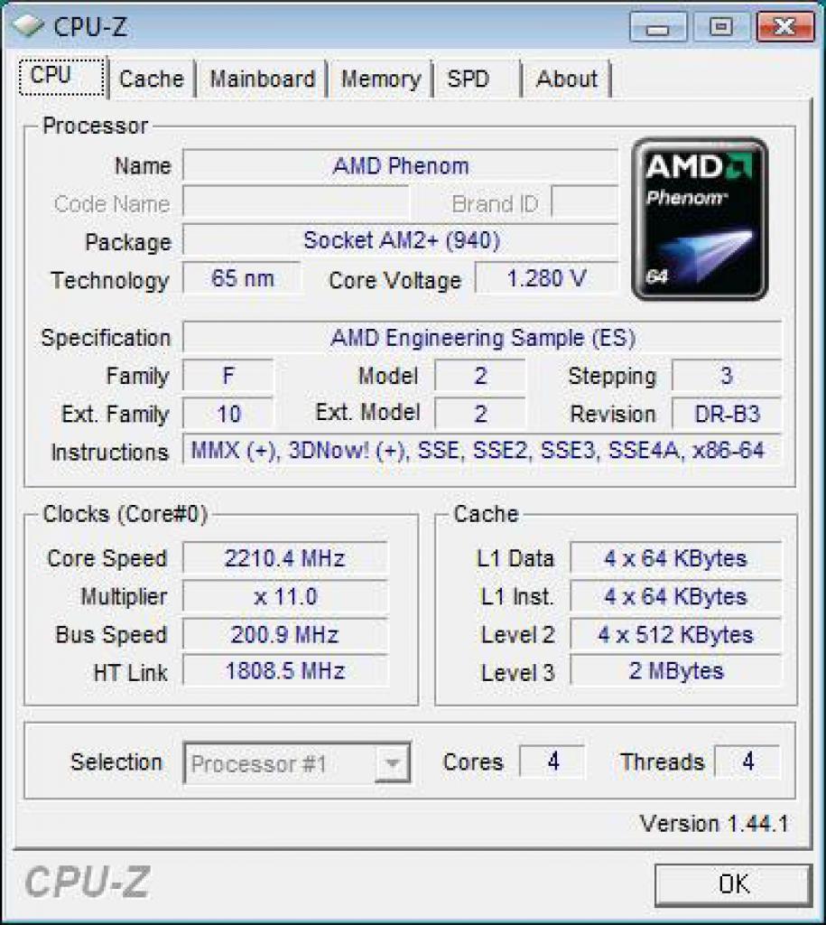 [14/03/2008] AMD: Trotz B3-Stepping erreichten die Tester keinen höheren Takt als 2,6 Gigahertz, hier im Bild das Engineering-Sample mit Standardtakt (Bild: Anandtech.com)