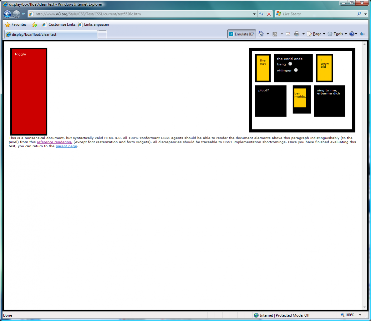 [12/03/2008] Acid Test 1 Internet Explorer 8 Beta 1 IE5-Emulation (BIld: PCGH)