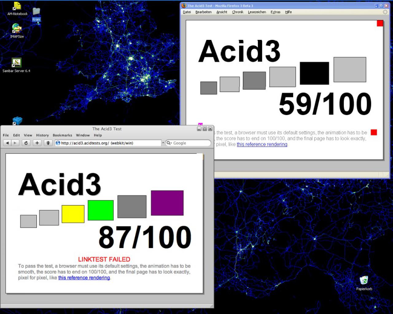 [04/03/2008] ACID3 Testscreen (Bild: Golem.de)