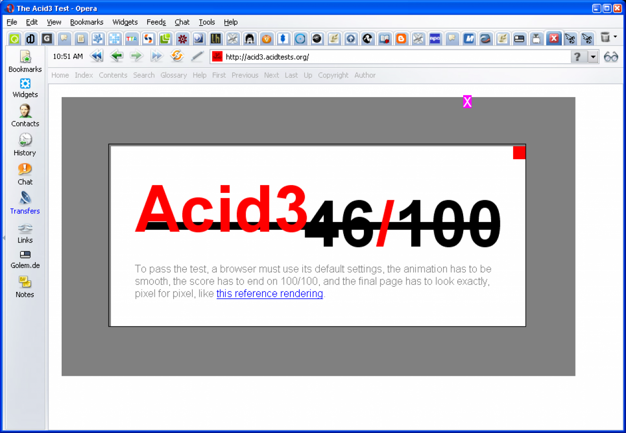 [04/03/2008] ACID3 Testscreen (Bild: Golem.de)