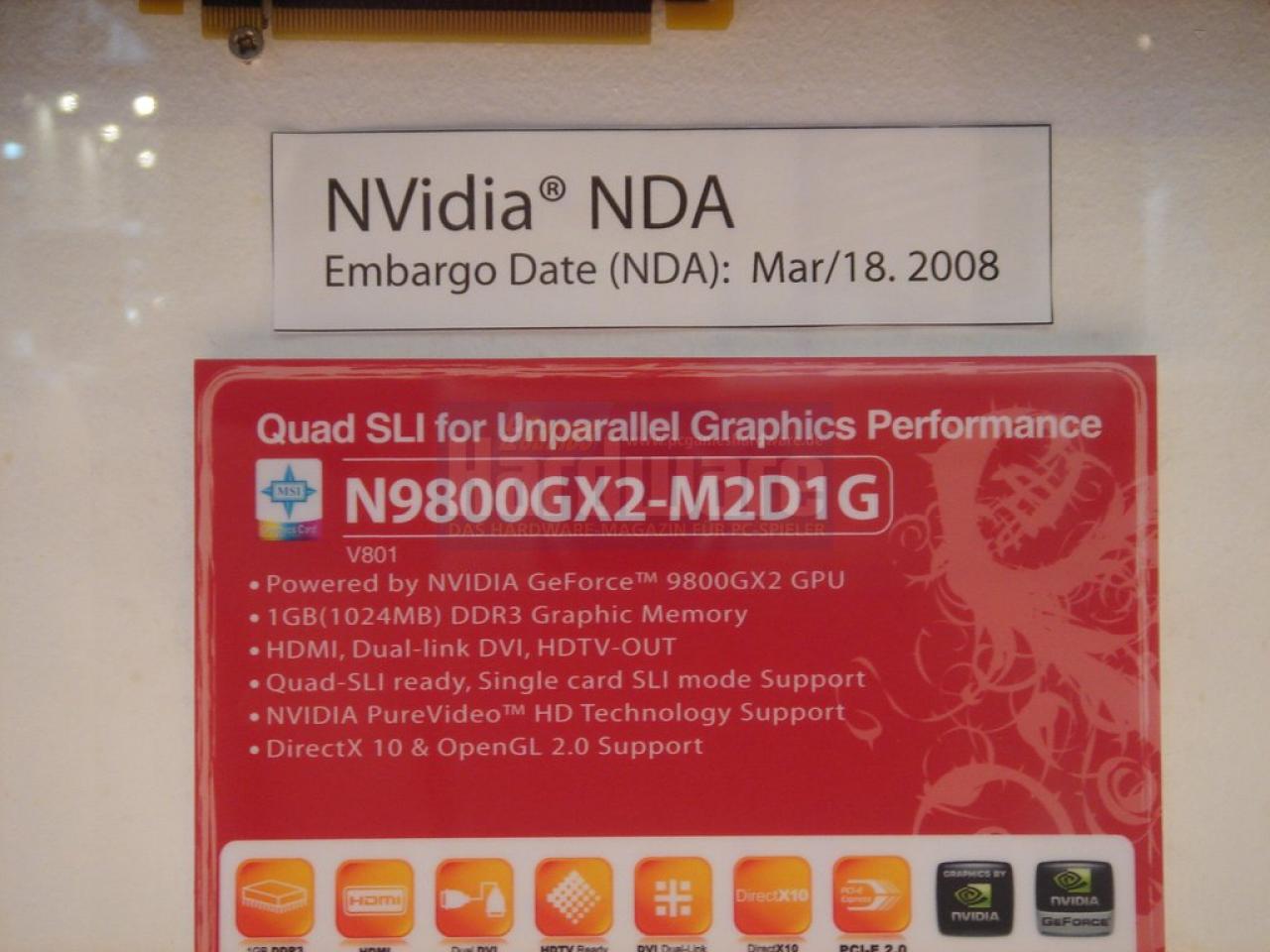 [05/03/2008] Geforce 9800 GX2: MSI verrät mögliches NDA-Datum (BIld: PCGH)