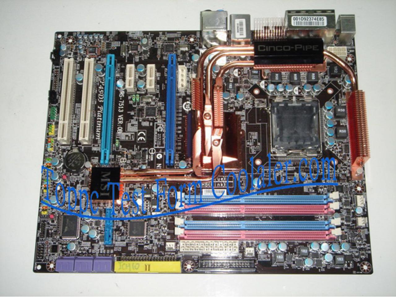 [19/03/2008] MSI P45D3-Platinum Chipsatz-Kühler im Pfauenthron-Design (Bild: Coolaler)