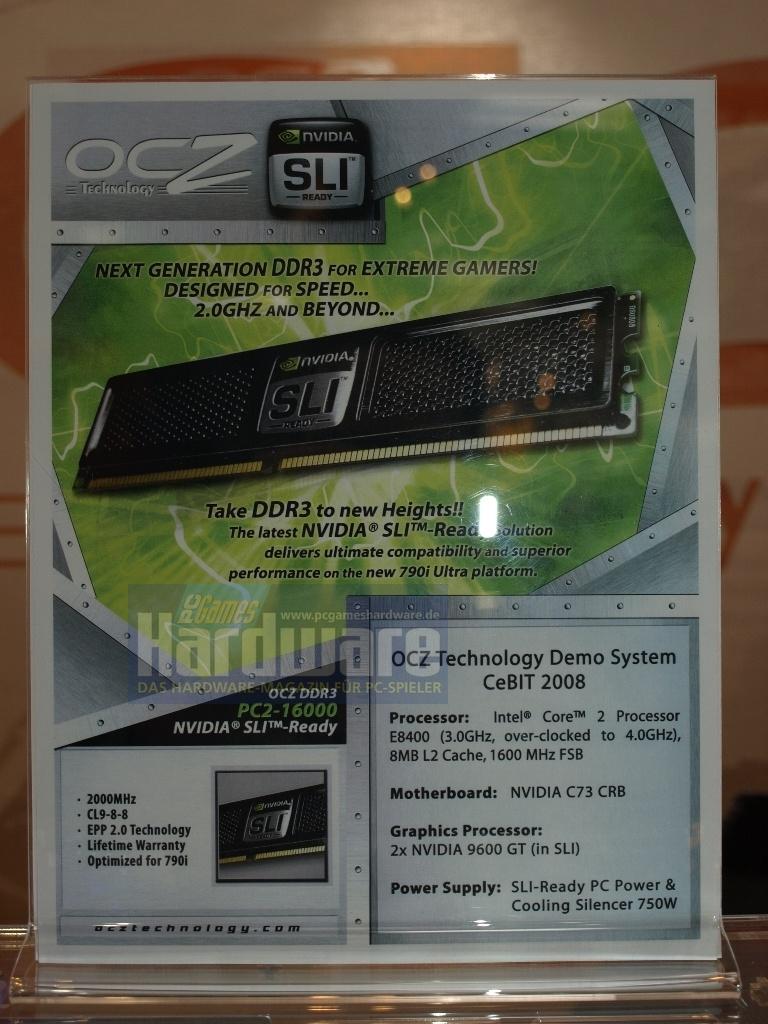 [06/03/2008] OCZs neuer DDR3-2000-Speicher soll EPP 2.0 unterstützen (Bild: PCGH)