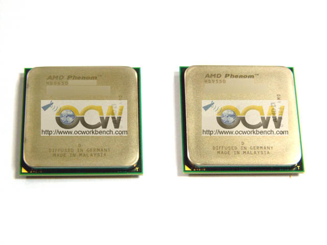 [22/03/2008] AMD: Nach dem Phenom 9750 schaffen es nun auch die Modelle Phenom 9550 und Phenom 9650 in die Medien (Bild: ocworkbench)